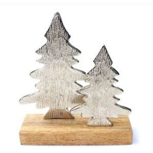 Admirable Christmas Tree Ornaments Sculpture Top Quality Handmade Metal With Wooden Base Home <b>Decoration</b> <b>Accessories</b> - Product Image 1