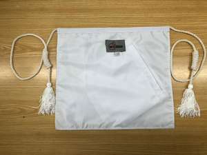 Mandil Masónico Blanco Liso, Mandil Masónico Personalizado con Bordado a Mano, Mandil Masónico Personalizado de Cuero PU - Product Image 4