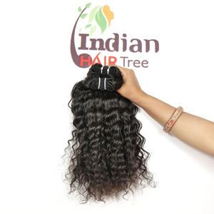 Extensions de cheveux humains Remy indiens non traités, bouclés, cuticules alignées, fabrication de tissage bon marché, tissage profond naturel, couleur noire vierge - Product Image 2