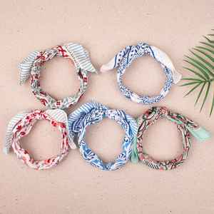 Pañuelos de Algodón Hechos a Mano, 5 Piezas, Pañuelo Bohemio para la Cabeza, Bufanda de Viaje de Verano, Cubre Rostro Reutilizable - Product Image 4