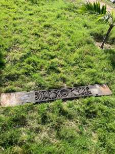 Panneaux de porte en plastique en bois de teck vintage moderne et antique sculpture en relief pour la cuisine, la maison et le bureau à manger tenture murale extérieure - Product Image 6