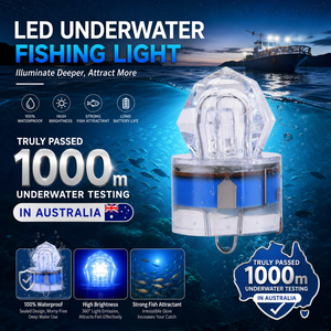 Lampe LED professionnelle portable pour la pêche au calmar, avec attracteur de poissons submersible pour eaux profondes, pour l'équipement de pêche en eau salée et en lac - Product Image 3