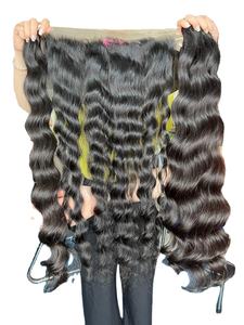 Extensions de cheveux vierges cambodgiens Remy 100% non traités, vague naturelle, cheveux humains, tissage, trame unique, couleurs naturelles - Product Image 2