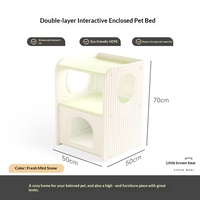 Meuble multifonctionnel pour chat, maisonnette intérieure, lit, table d'appoint, abri fermé en plastique pour chat