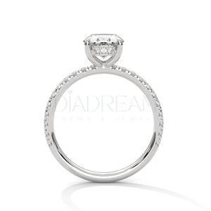 Anillo de compromiso de diamante cultivado LEB original de corte brillante ovalado de estilo clásico y popular y diamante de Plata de Ley 925 - Product Image 5