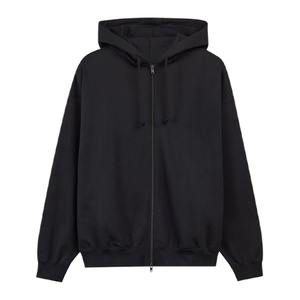 Sweat à capuche réversible pour homme 2025, tissage inversé, contraste coton et polaire, fermeture éclair, personnalisable, surpiqûres - Product Image 1