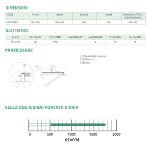 Grille de retour en aluminium blanc peint Tecnosystemi avec 45 ailettes fixes inclinées, complète avec plenum - Product Image 4
