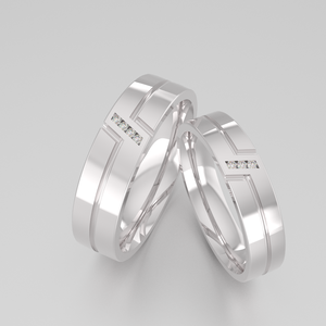 แหวนคู่รักโรแมนติกสำหรับงานแต่งงานแหวนเงินสเตอร์ลิงโรสโกลด์และร่องชุบเงินขนาด4มม./5มม. สำหรับทุกเพศ - Product Image 5