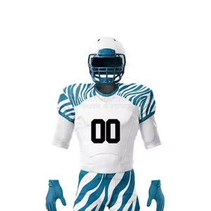 ชุดยูนิฟอร์มอเมริกันฟุตบอลคุณภาพสูง ชุดทีม ทนทาน ผลิตจากโพลีเอสเตอร์ 100% แขนสั้น สีและโลโก้ปรับแต่งได้ ระบายอากาศได้ดี - Product Image 4