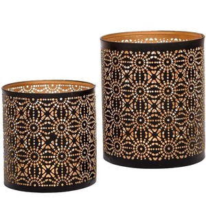 Portavelas de luz en T votivo de Metal Vintage, decoración navideña de calidad superior con diseño de malla y botella de vidrio, novedad - Product Image 2