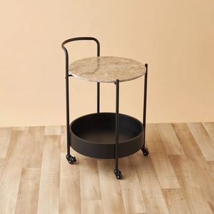 Chariot d'hôtel élégant à 2 niveaux SS de fiabilité Utilisation de bureau à domicile en acier durable avec application de barre Prix bon marché de gros - Product Image 3