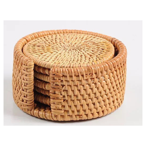 Assiette murale en rotin tressé - Assiette de présentation naturelle faite à la main - Panier décoratif bohème résistant aux taches et antidérapant pour la maison - Product Image 1