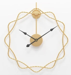 Horloge murale Ak en laiton style antique, design moderne, motif tournesol en fil de fer, mouvement à quartz léger, 9 mm, pour salon - Product Image 5