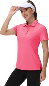 เสื้อโปโลแขนสั้นของผู้หญิงคุณภาพพรีเมี่ยมผ้าฝ้ายระบายอากาศสำหรับกีฬาเทนนิสแบบลำลองไม่ยับ - Product Image 4