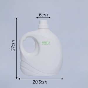 Bouteille en HDPE vide personnalisée de 3,2 L bleue, rose et blanche pour détergent liquide, emballage de bouteille de détergent en plastique avec couvercles - Product Image 6