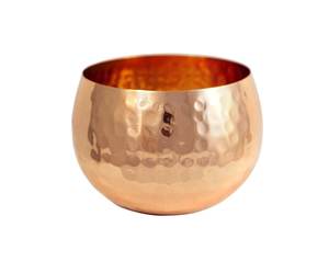 Cuenco votivo de cobre martillado hecho a mano para decoración del hogar y ocasiones navideñas, marca NJO - Product Image 1