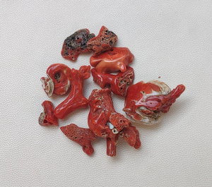 ปะการังแดงธรรมชาติจากอิตาลีอัญมณีหยาบหยาบอัญมณีอัญมณีปะการังแดงลึก/แดงอ่อนขายส่ง - Product Image 4