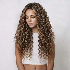 Extensions de cheveux humains brésiliens Remy Deep Wave Weft 3B # Mélange de brun châtain et blond bronzé 4/27 - Product Image 2