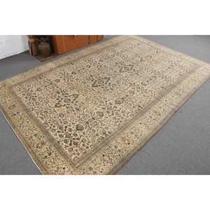 พรมวินเทจขนาด 0.5x9.6 ฟุต, พรมตุรกี, พรมขนสัตว์ลายทางสีเบจฟ้า - Product Image 2