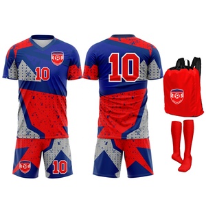 Uniforme de Fútbol Personalizado de Alta Calidad, Transpirable, 100% Poliéster, 220g, Manga Corta, Color Sólido, con Logotipo Frontal para Equipos Deportivos - Product Image 3
