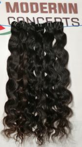 Extensions de cheveux humains naturels vierges du temple indien à cuticules alignées Double trame Bodywave Black Bundles Loose Deep Curl Tape Raw - Product Image 3