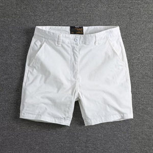 Bermudas d'été pour hommes, couleur unie, short respirant à hauteur du genou, vêtements de travail décontractés à la mode, short à 3 points, vente en gros - Product Image 2