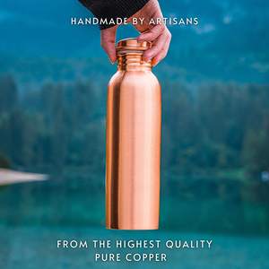 Metal Wholesale Premium Quality Authentic Hammered Pure Copper Water <b>Drinking</b> <b>Bottle</b> Heavy-Duty & Vintage Design Leak-Proof - Product Image 6