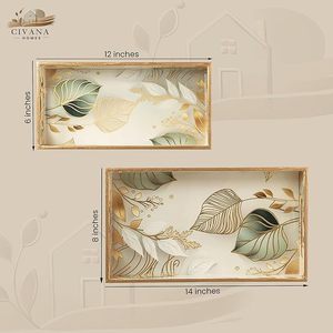 Plateau de service imprimé en bois de qualité supérieure avec finition stratifiée durable pour le thé, le café et les collations en gros d'Inde - Product Image 3