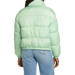 Custom Ladies Pastel <b>Quilted</b> Waterproof Zipper Winter Coat Breathable Eco-friendly Hip Length Solid Color Plus Size Puffer - Product Image 6