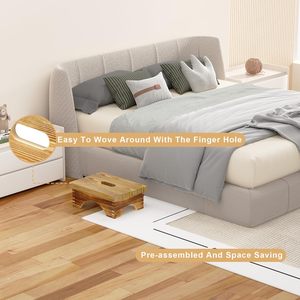 Non-Slip Wood Step Stool for Adults & <b>Kids</b> Portable One Step Stool for Bedside, Bathroom and <b>Kitchen</b> <b>Wooden</b> Bedside Step Stool - Product Image 5
