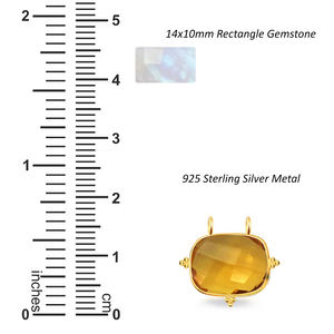 925 plata esterlina rectángulo facetado negro ónix piedra preciosa dos bucles DIY collar joyería hacer conector elegante bisel moissanita - Product Image 3