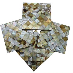 Sous-verres en marbre blanc avec incrustation en laiton ensemble de 4 sous-verres en bois personnalisés avec incrustation en os et en laiton faits à la main fabriqués en Inde - Product Image 4