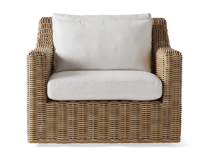 Sillas modernas de exterior con diseño de mimbre y marco de madera - Product Image 2