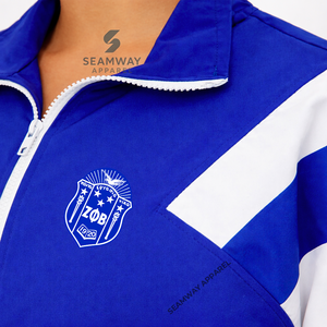 Zeta Phi Beta Sorority <b>Windbreaker</b> Casual Windcheater Outdoor Windproof Shell <b>Jacket</b> Embroidered Anorak <b>Jacket</b> For <b>Women</b> - Product Image 3