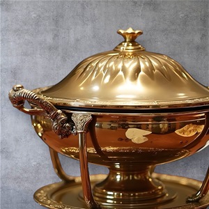 Chất Lượng Cao Sang Trọng Brass Chafing Món Ăn Và Thép Không Gỉ Tự Chọn Thực Phẩm Ấm Hơn Phục Vụ Các Món Ăn Với Nắp Hiển Thị Đứng Cho Đám Cưới - Product Image 4
