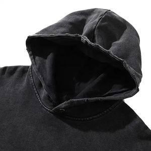 Nouveau à la mode Street Wear hommes confortables respirant lavage à l'acide sweats à capuche Logo personnalisé conception imprimé 100% coton solide - Product Image 3