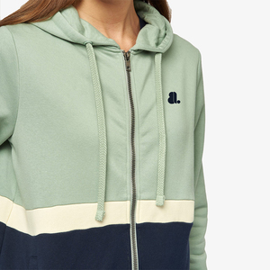 Custom Logo Top Quality Your Own Design OEM ODM Service Ladies Color Block Hoodie 2024 New Arrival <b>Zip</b> <b>up</b> <b>Hoodies</b> for Sale - Product Image 4