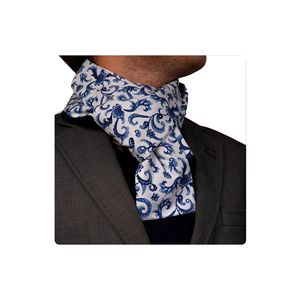 Écharpe châle double face en laine blanche à motif cachemire pour homme, idéale pour l'hiver - Product Image 1