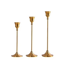 Nouveau grand bougeoir décoratif en aluminium ensemble de 2 bougeoirs en métal artisanat nickel mat fini hôtel maison et jardin - Product Image 6