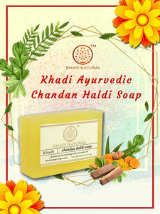 Jabón hecho a mano KHADI NATURAL Chandan Haldi 125g | Jabón Ayurvédico a base de hierbas para una piel brillante y nutrida - Product Image 2