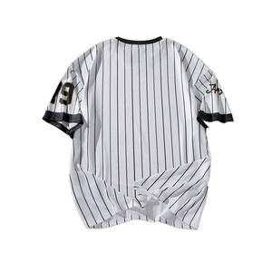 Camiseta Deportiva de Béisbol y Fútbol Americano con Rayas Blancas al por Mayor, Personalizable con Estampado Gráfico, Cuello Redondo, Manga Corta, Transpirable y de Secado Rápido para Hombre - Product Image 2