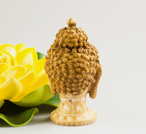 รูปปั้นเศียรพระพุทธรูปทำจากเรซิ่นเซนอันเป็นนิรันดร์ของประดับทางศาสนาที่ทนทานสัญลักษณ์ของสันติภาพที่ทำด้วยมือ - Product Image 2