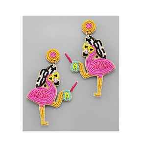 Boucles d'oreilles perlées colorées faites à la main grande taille pour les femmes nouvelles boucles d'oreilles perlées - Product Image 3