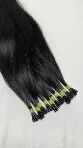 100% Virgen Remy Raw Indian I-Tip Extensiones de cabello 12A Grado Cutícula alineada Natural Negro Recto - Product Image 6