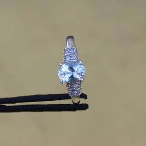 Bague ovale en argent sterling avec aquamarine naturelle, pierre de naissance de mars, bijou fait main pour femme, cadeau - Product Image 5