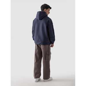 Sudadera con Capucha Azul Marino 100% Algodón, Tejido French Terry Ligero, Diseño Serigrafiado, Etiqueta Personalizada, Logotipo Bordado, Patrón Sólido - Product Image 6