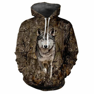 Vente en gros OEM Sweats à capuche unisexe personnalisés Camouflage Sweat à capuche motif d'arbre de chasse à séchage rapide respirant Sweats à capuche de chasse - Product Image 3