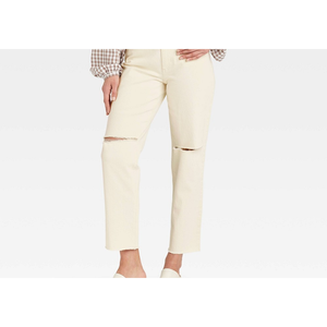 Jeans Donna Vintage Super High Rise a Gamba Dritta Universale Off-White 16 Long Boot Cut Flare Denim XL Lavabile Strappato - Product Image 5