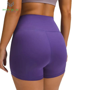 Seamless Cloud <b>Women's</b> High Waist Fitness Booty <b>Shorts</b> 3 Ribbed <b>Biker</b> <b>Shorts</b> Elastic Waist 100% Cotton Breathable Plain Dyed - Product Image 1