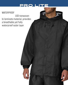 Chaqueta Cortavientos Unisex Pro Lite con Capucha, Informal, Sólida, Impermeable, Transpirable, Ligera y Confiable, Protección para Clima Húmedo - Product Image 4